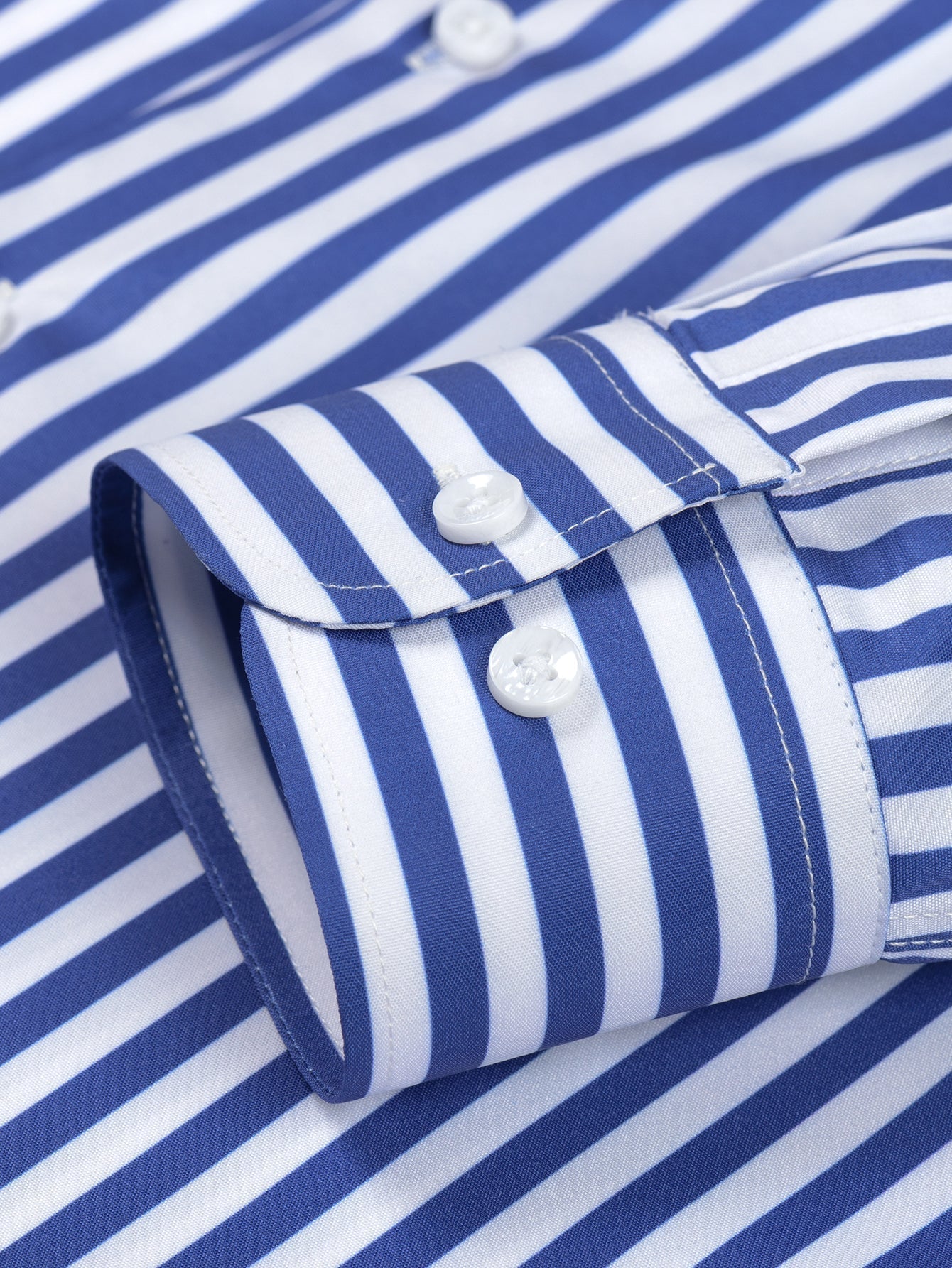 LONG SLEEVE STRIPED SHIRT WITH BUTTONS & SLIM FIT PANTS WIDE LEG