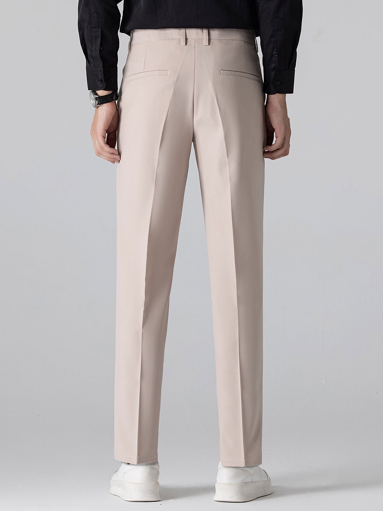 LONG SLEEVE STRIPED SHIRT WITH BUTTONS & SLIM FIT PANTS TAPERED LEG