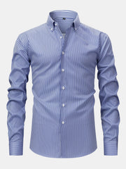 CHEMISE À MANCHES LONGUES À RAYURES AVEC BOUTONS