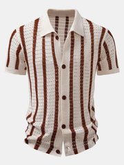 CHEMISE STRIPED SHIRT WITH KNIT EYELETS