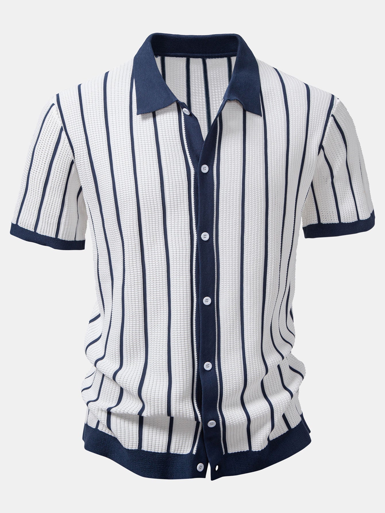 CHEMISE À RAYURES TRICOTÉE AVEC BOUTONS
