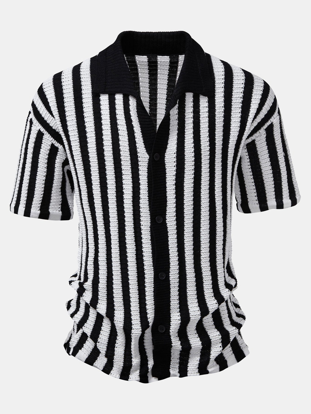 CHEMISE WITH OMBRE SHOULDERS AND CROCHET STRIPES & LINEN PANTS STRAIGHT LEG