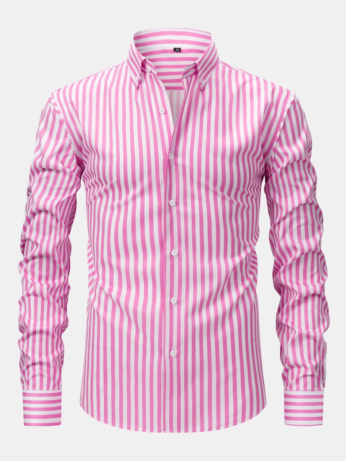 LONG SLEEVE STRIPED SHIRT WITH BUTTONS & SLIM FIT PANTS WIDE LEG