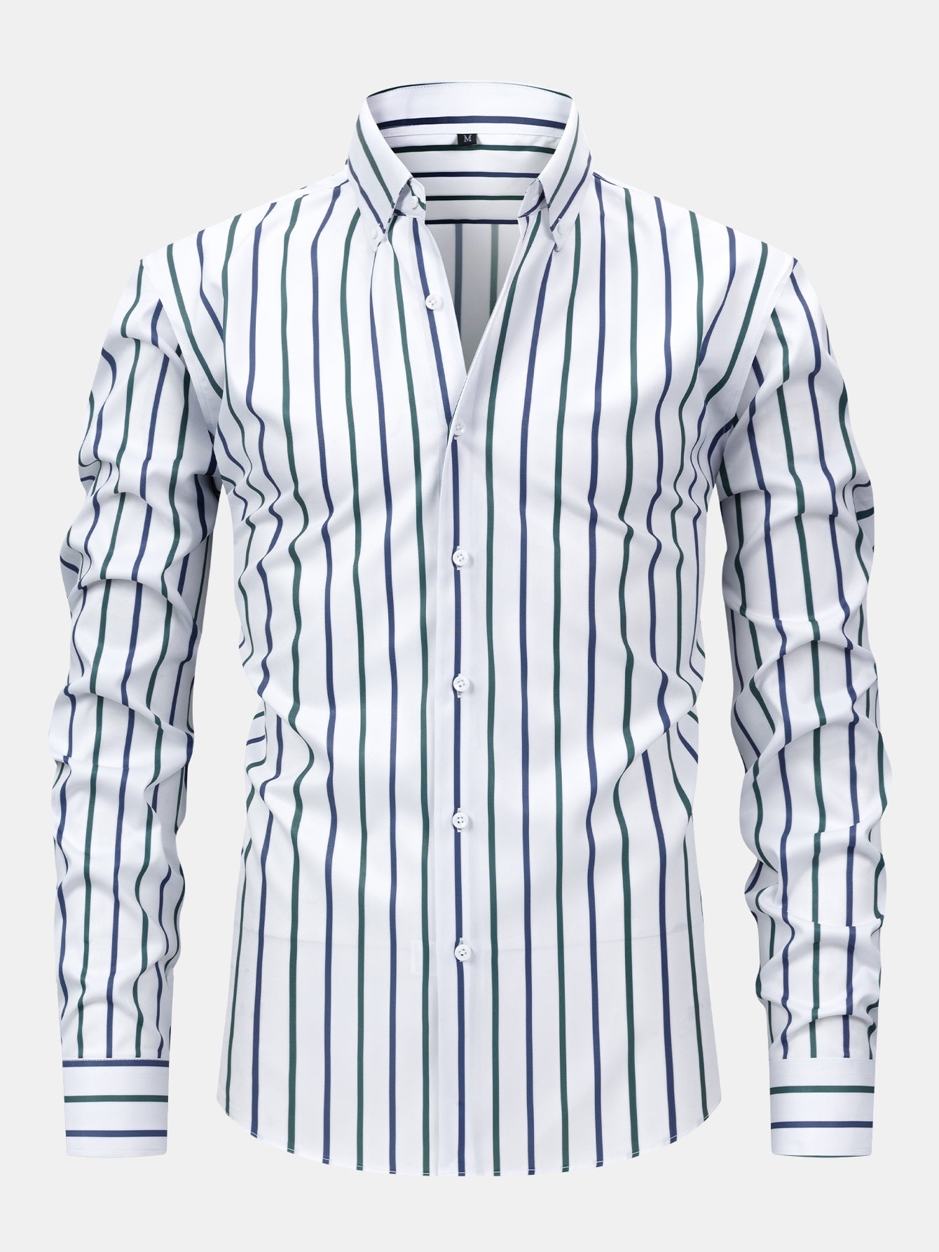 CHEMISE À MANCHES LONGUES À RAYURES AVEC BOUTONS