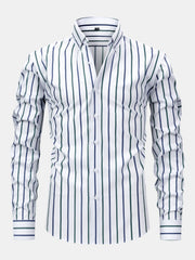 CHEMISE À MANCHES LONGUES À RAYURES AVEC BOUTONS