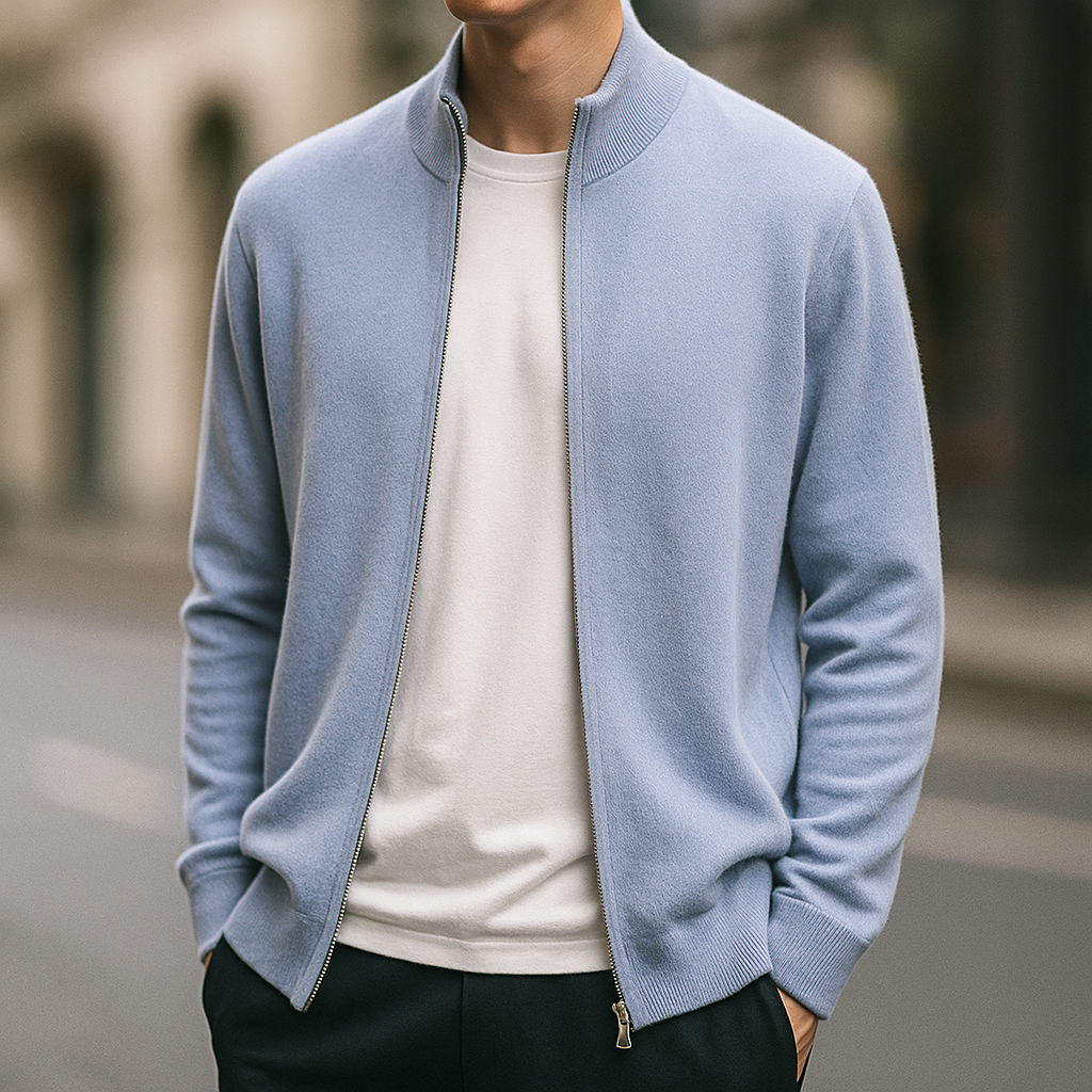 LAURENT MONACO | CARDIGAN ZIPPÉ EN MAILLE POUR HOMME