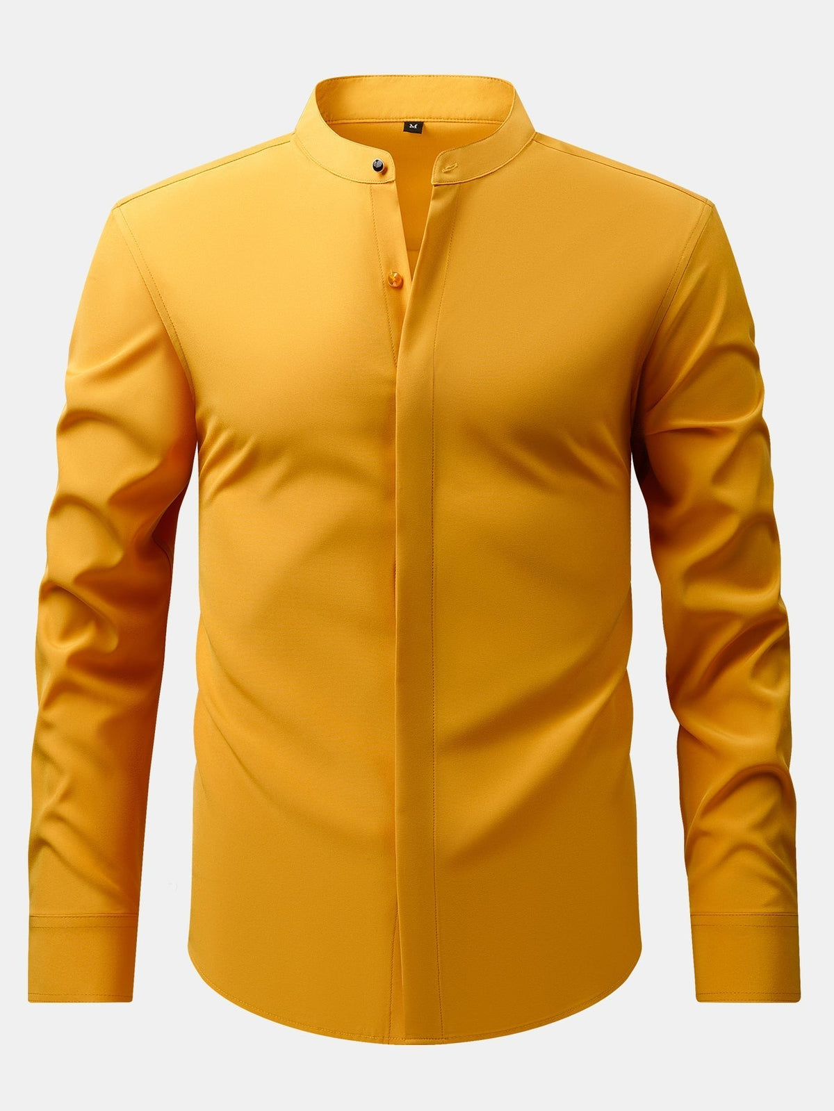CHEMISE WITH MANDARIN COLLAR & SLIM FIT FLARED-LEG PANTS