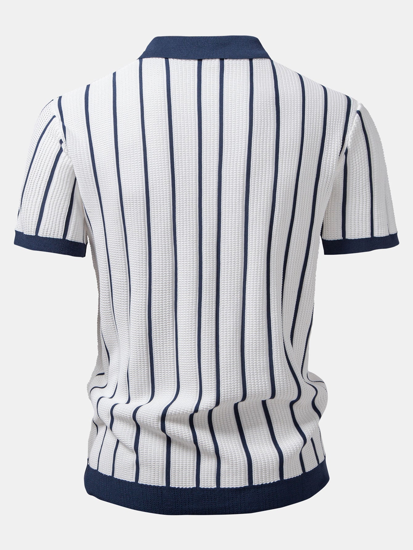 KNIT STRIPED BUTTON-UP SHIRT & STRAIGHT-LEG LINEN PANTS SET