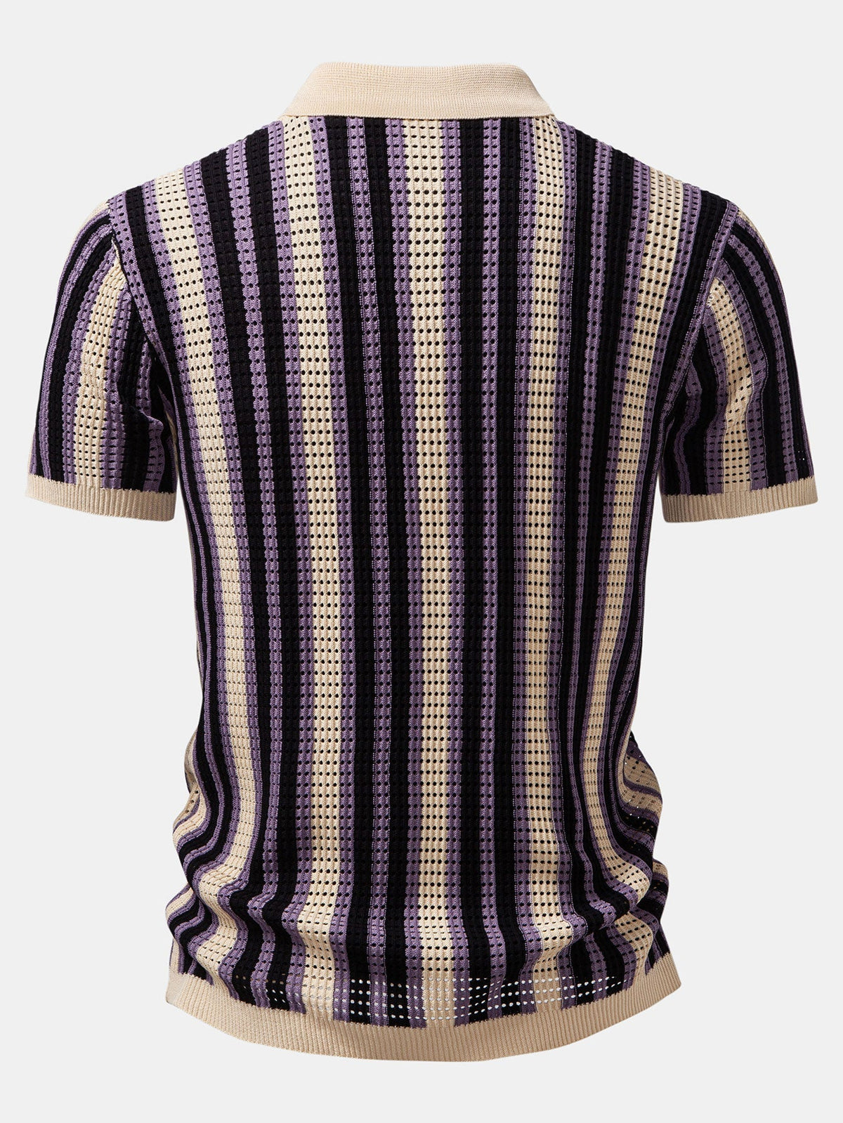 STRIPED SHIRT WITH CROCHET EYELETS