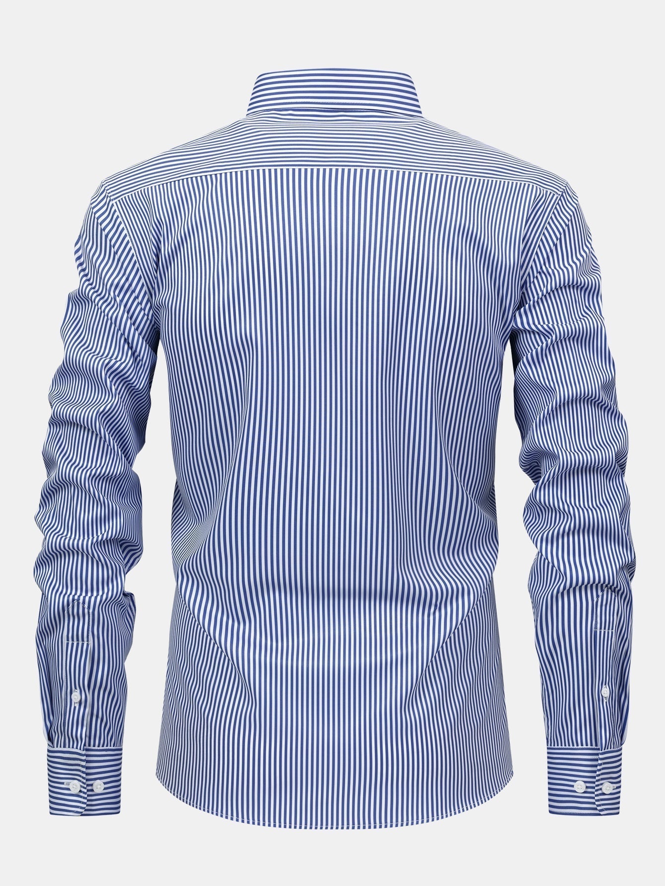 LONG SLEEVE STRIPED SHIRT WITH BUTTONS & SLIM FIT PANTS TAPERED LEG