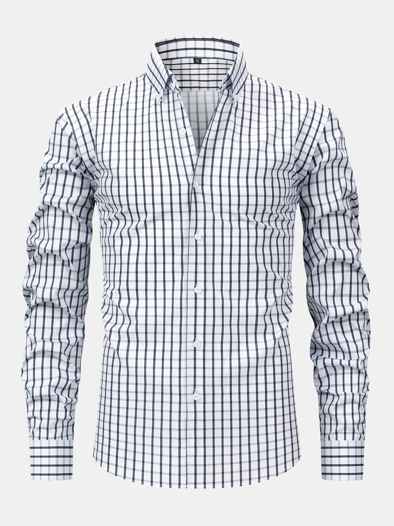LONG SLEEVE PLAID SHIRT WITH BUTTONS & SLIM FIT PANTS SLIM LEG