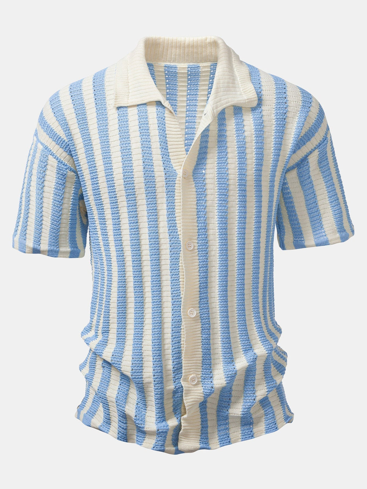 CHEMISE WITH OMBRE SHOULDERS AND CROCHET STRIPES & LINEN PANTS STRAIGHT LEG