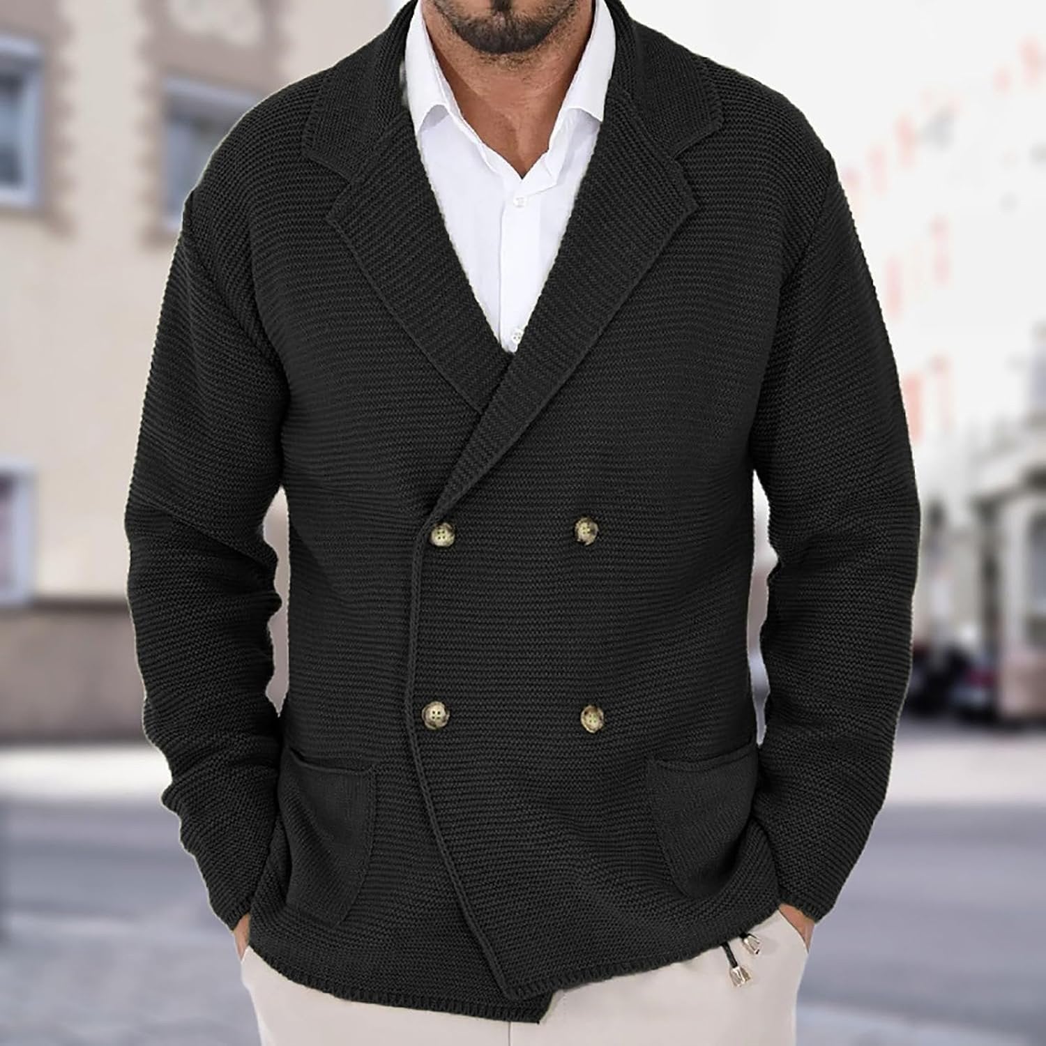 LAURENT MONACO | CARDIGAN ÉLÉGANT EN LAINE POUR HOMME