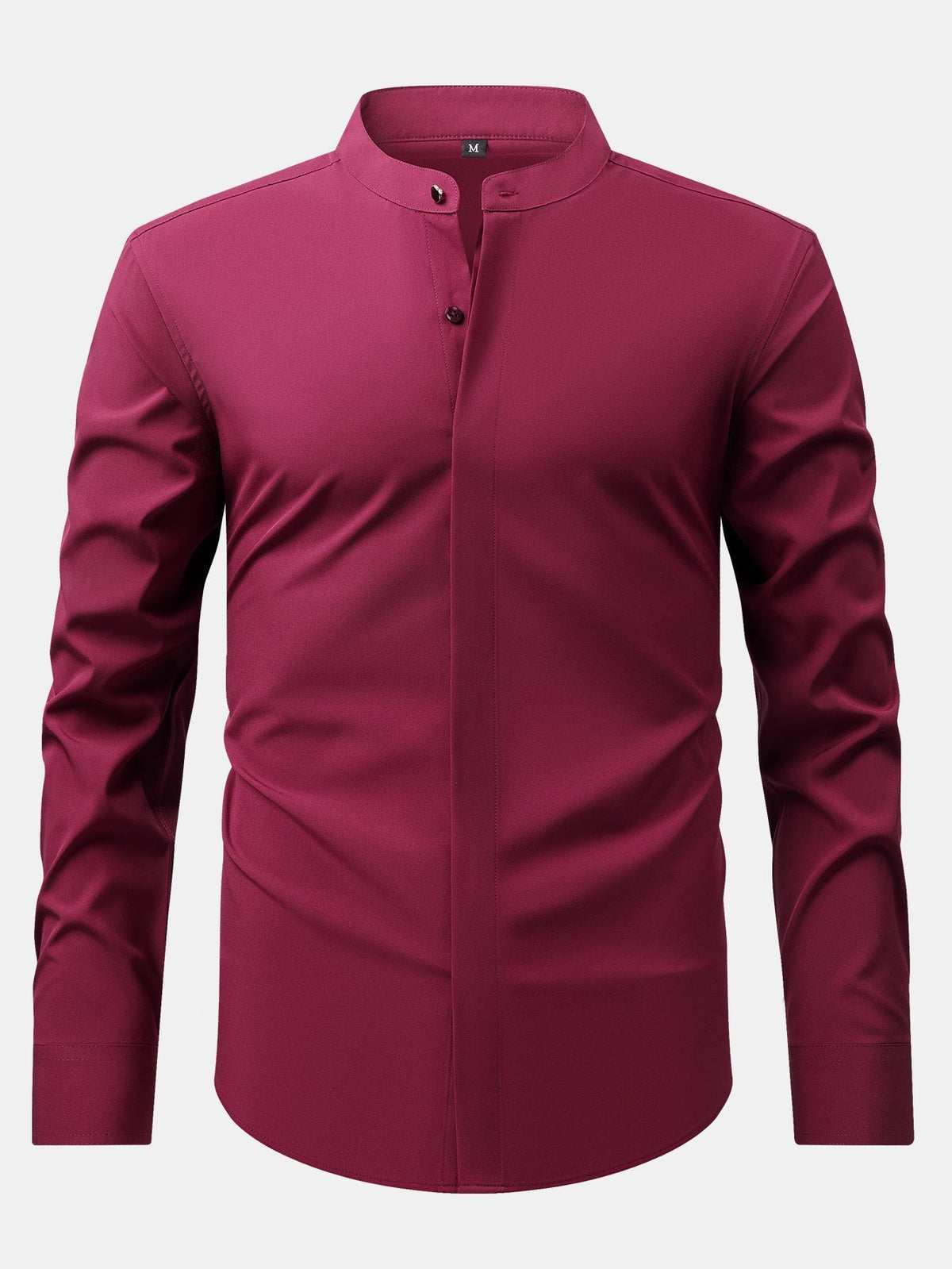 CHEMISE WITH MANDARIN COLLAR & SLIM FIT FLARED-LEG PANTS