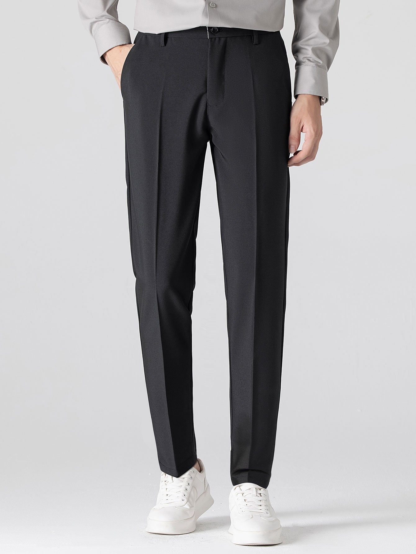 LONG SLEEVE STRIPED SHIRT WITH BUTTONS & SLIM FIT PANTS WIDE LEG