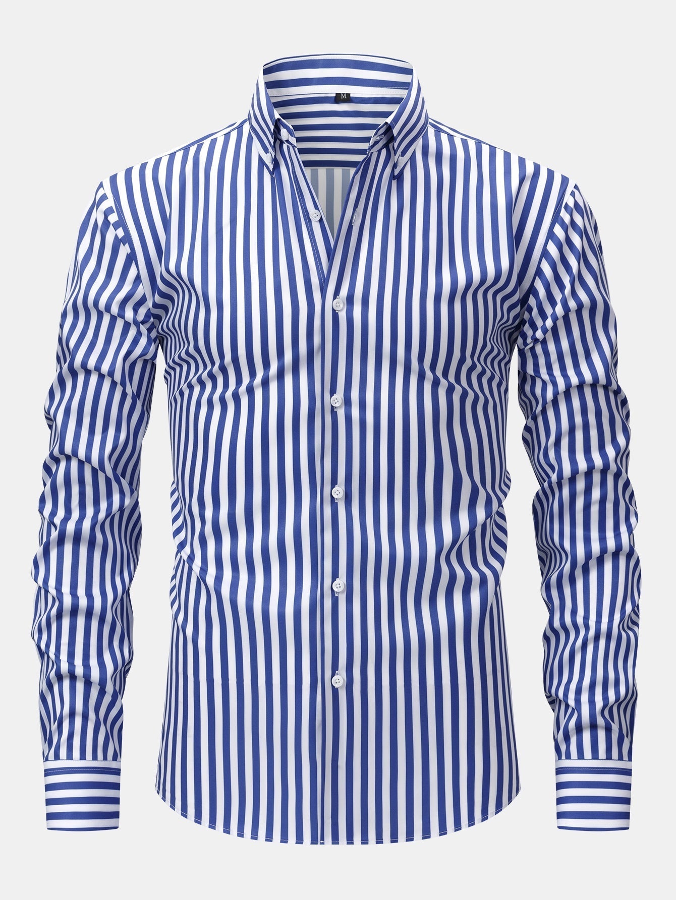 LONG SLEEVE STRIPED SHIRT WITH BUTTONS & SLIM FIT PANTS WIDE LEG