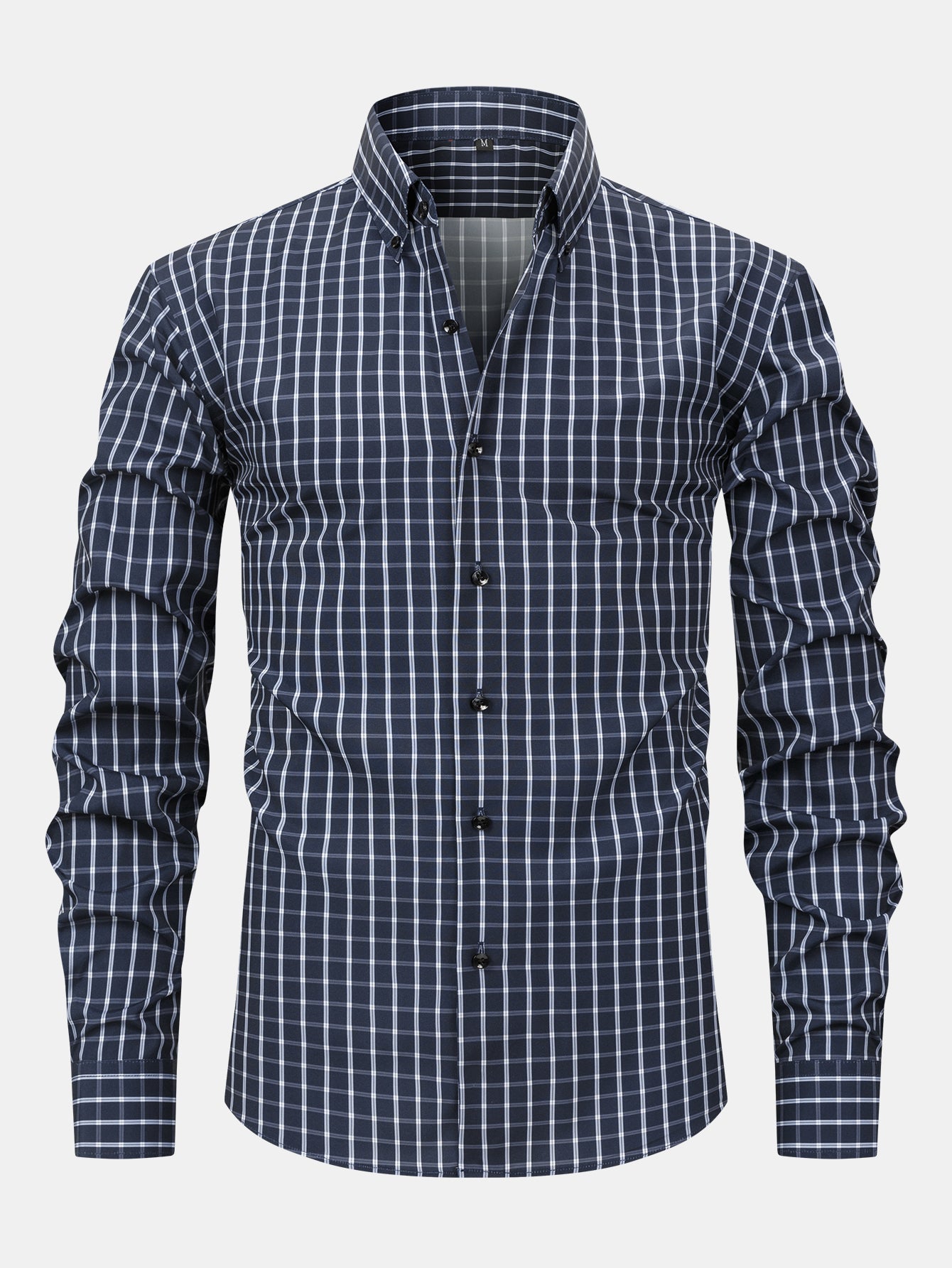 LONG SLEEVE PLAID SHIRT WITH BUTTONS & SLIM FIT PANTS SLIM LEG