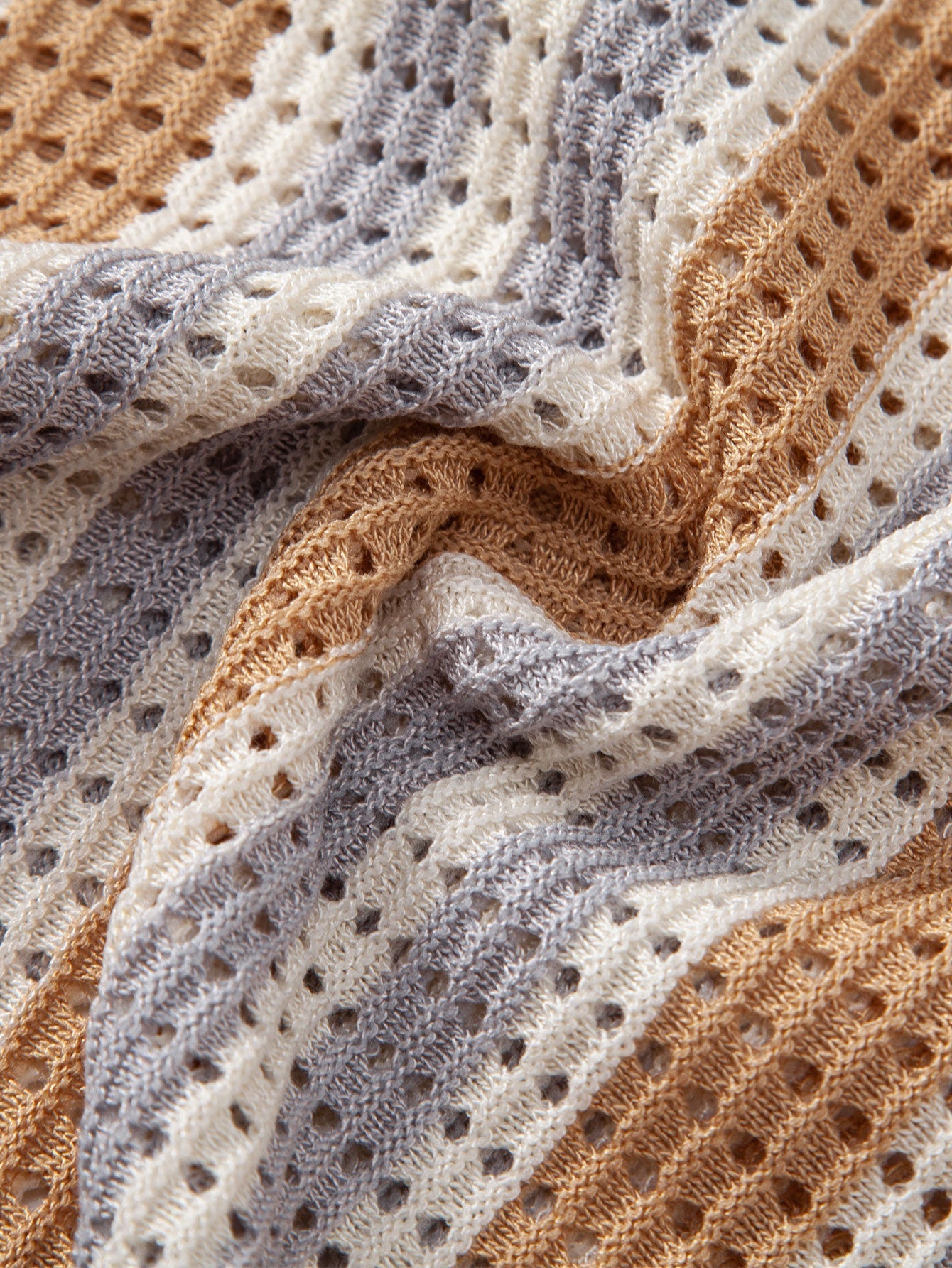 STRIPED SHIRT WITH CROCHET EYELETS & STRAIGHT-LEG LINEN PANTS