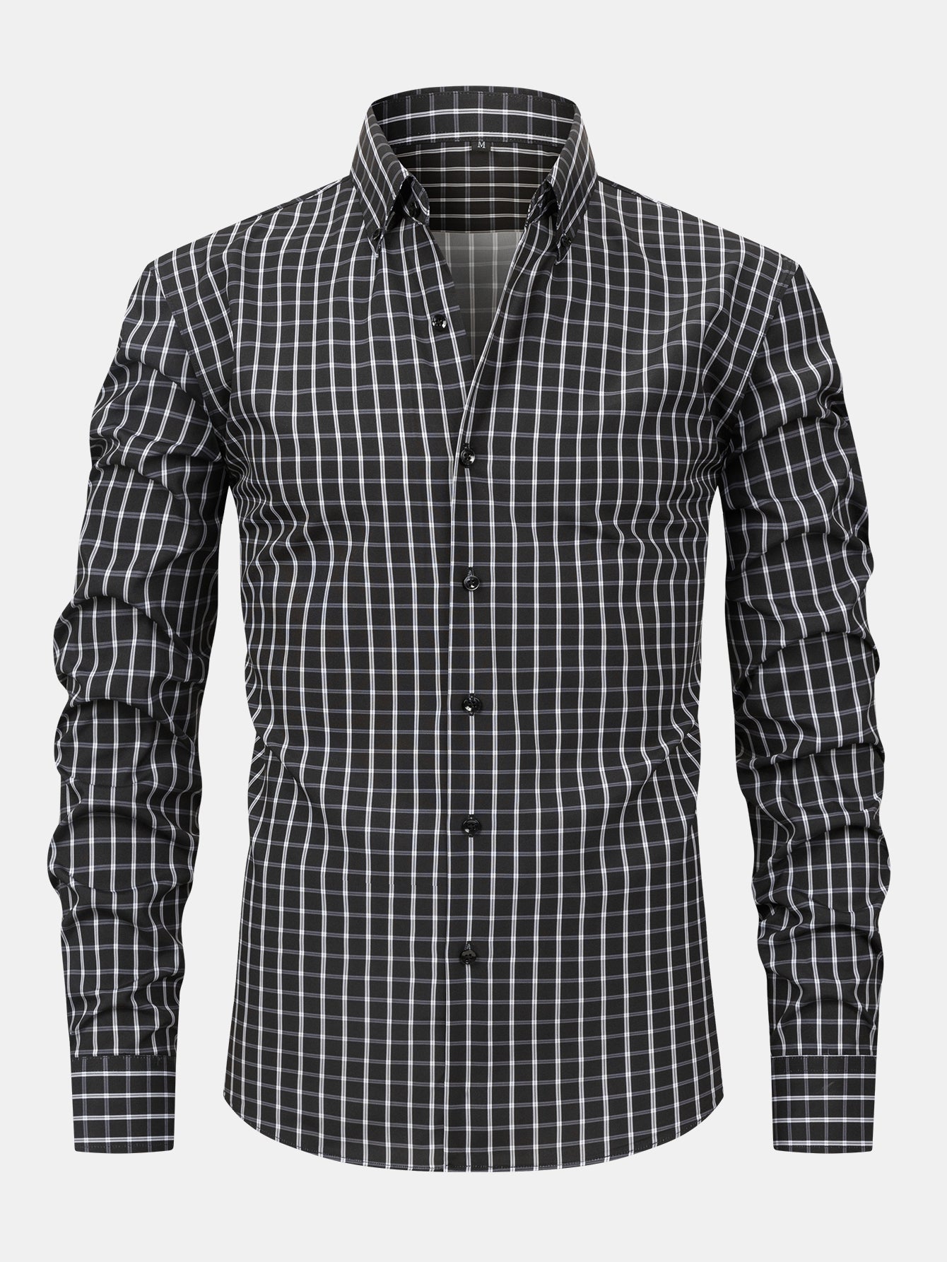 LONG SLEEVE PLAID SHIRT WITH BUTTONS & SLIM FIT PANTS SLIM LEG