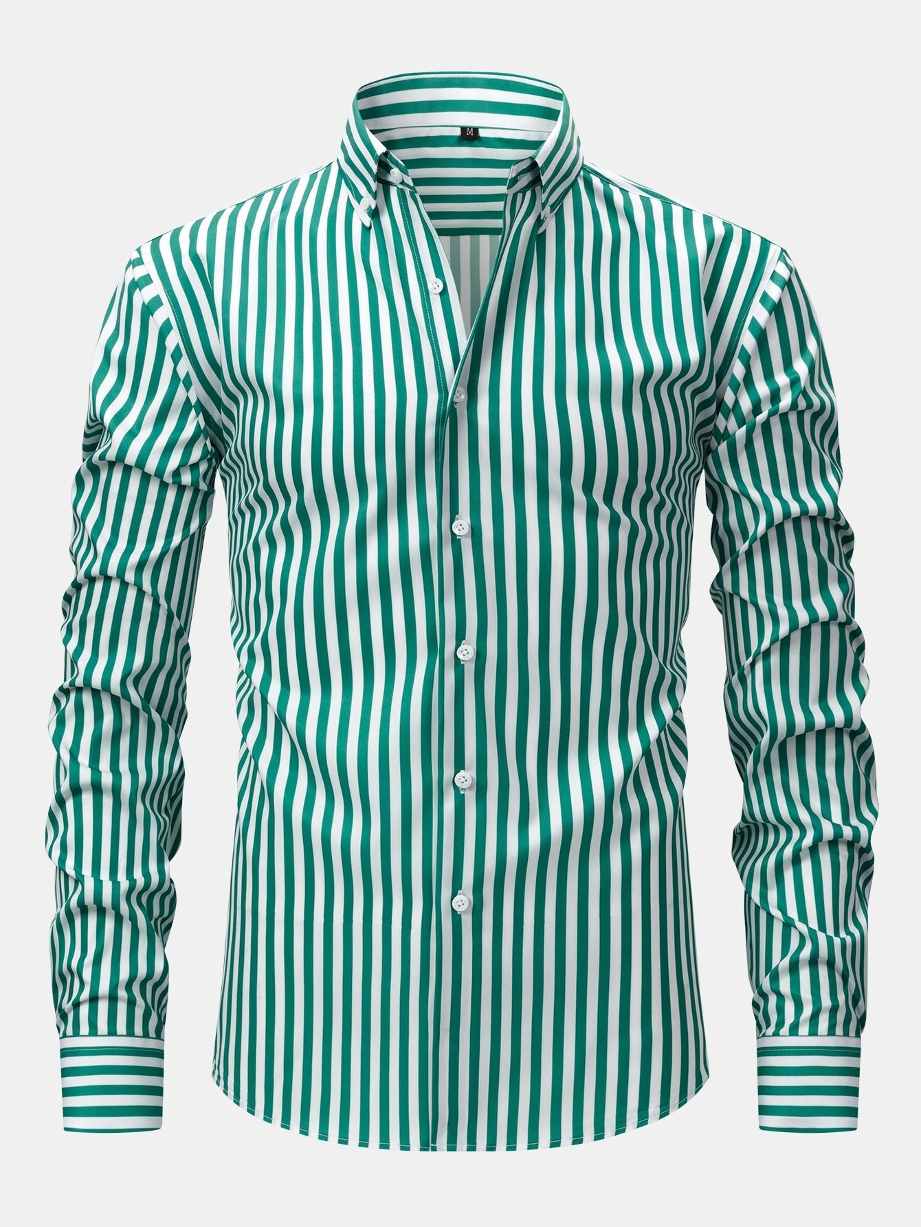 LONG SLEEVE STRIPED SHIRT WITH BUTTONS & SLIM FIT PANTS WIDE LEG
