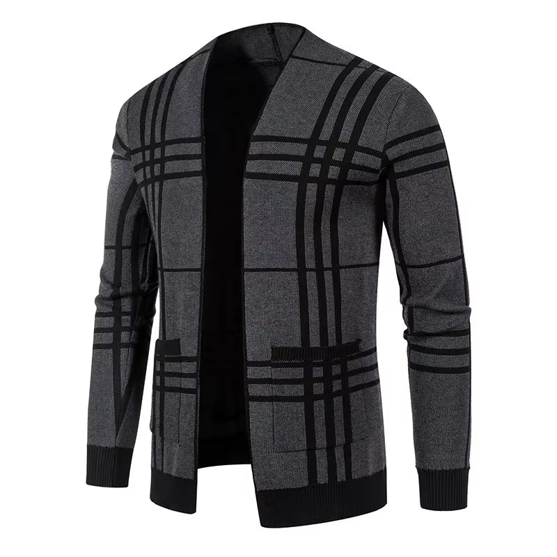 LAURENT MONACO | CARDIGAN EN MAILLE À CARREAUX POUR HOMME