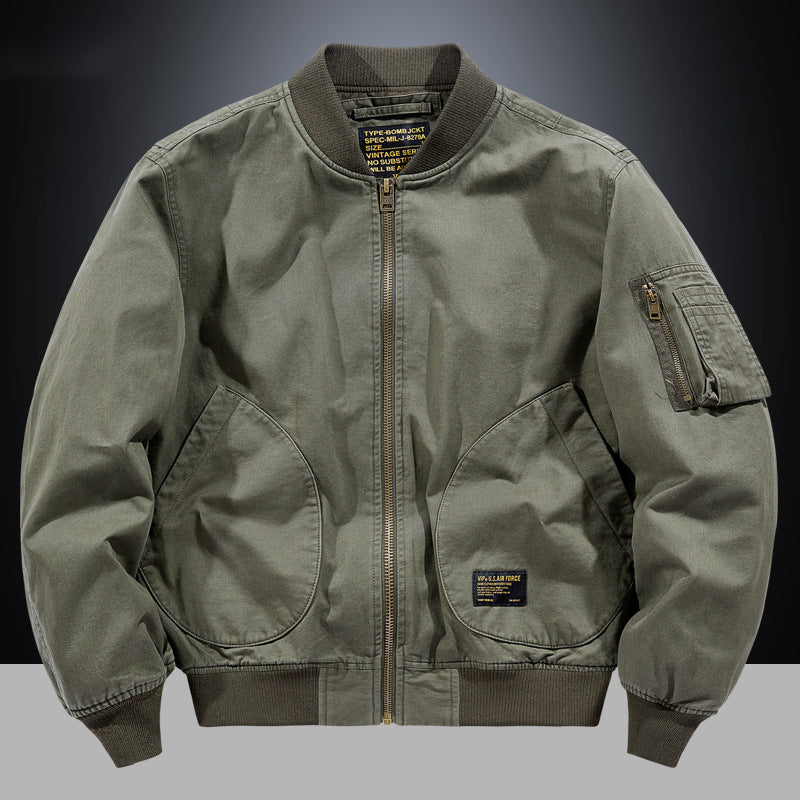 Men's Bomber Jacket with Ribbed Trim