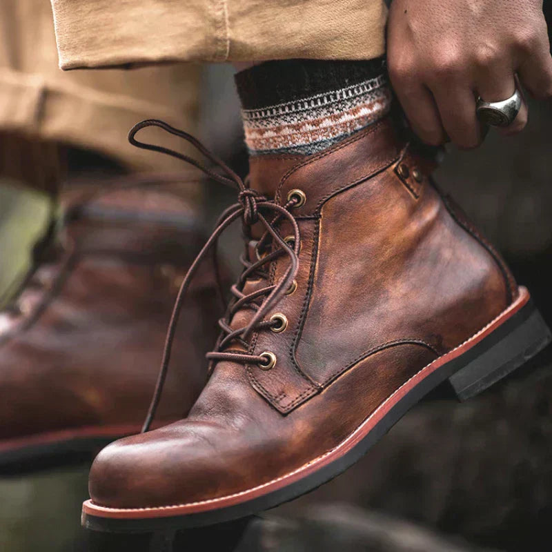 LAURENT MONACO | BOTTES POUR HOMME À BOUT ROND RÉTRO