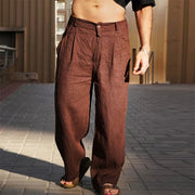 DARIO | PANTALONS EN LIN WIDE LEG