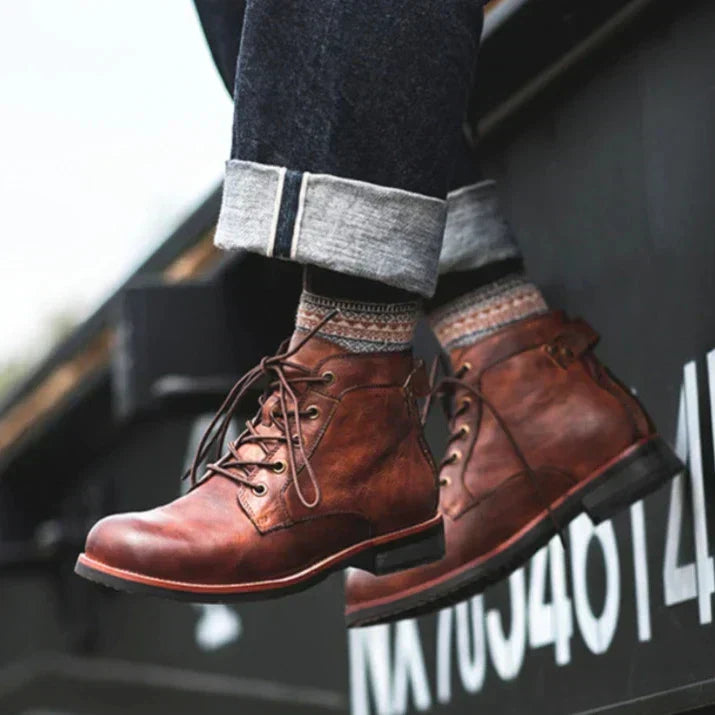 LAURENT MONACO | BOTTES POUR HOMME À BOUT ROND RÉTRO