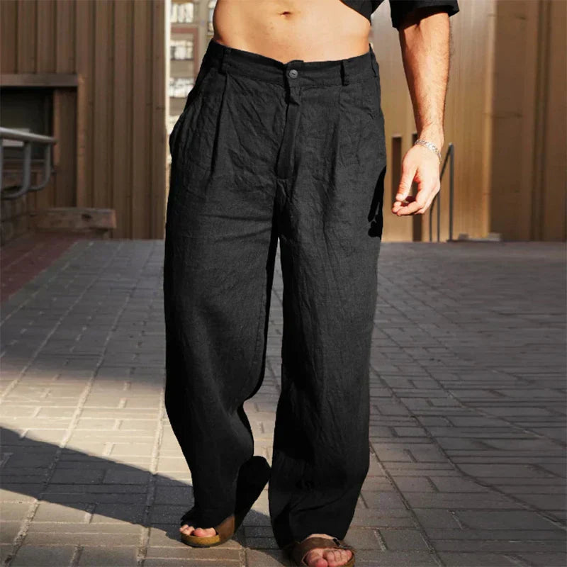 DARIO | Men's Wide-Leg Linen Trousers