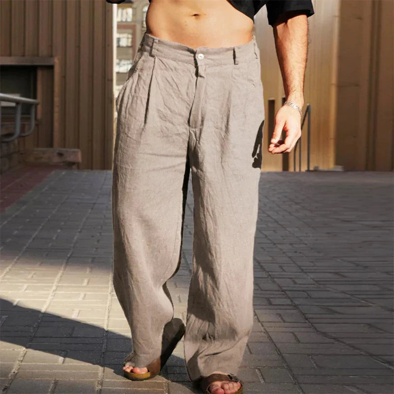 DARIO | Men's Wide-Leg Linen Trousers