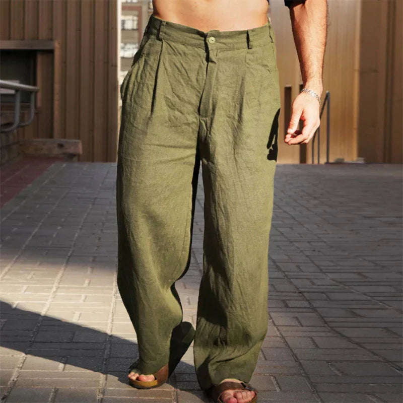 DARIO | Men's Wide-Leg Linen Trousers