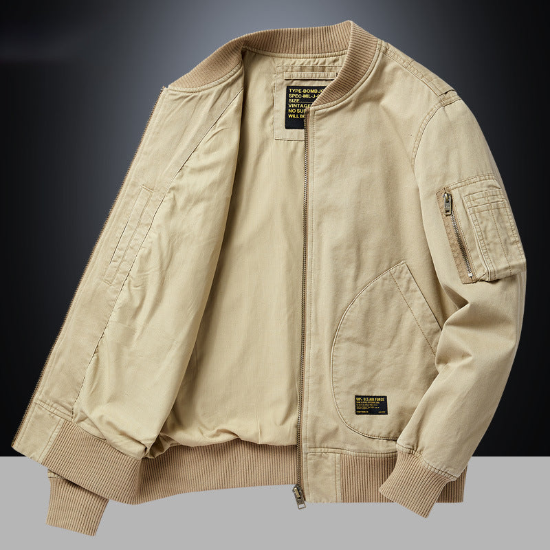 Men's Bomber Jacket with Ribbed Trim
