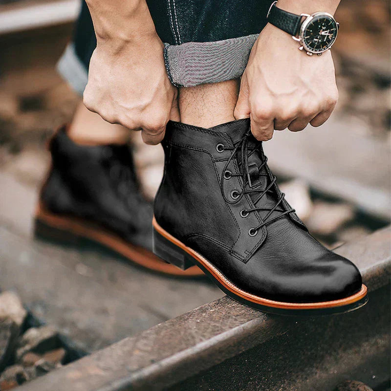 LAURENT MONACO | BOTTES POUR HOMME À BOUT ROND RÉTRO