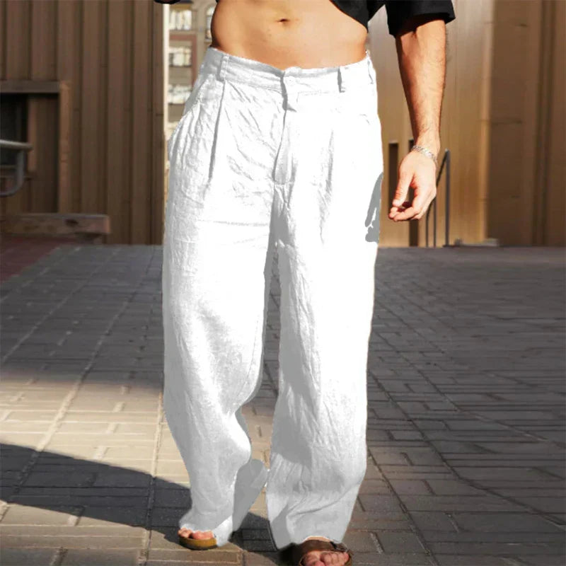 DARIO | PANTALONS EN LIN WIDE LEG