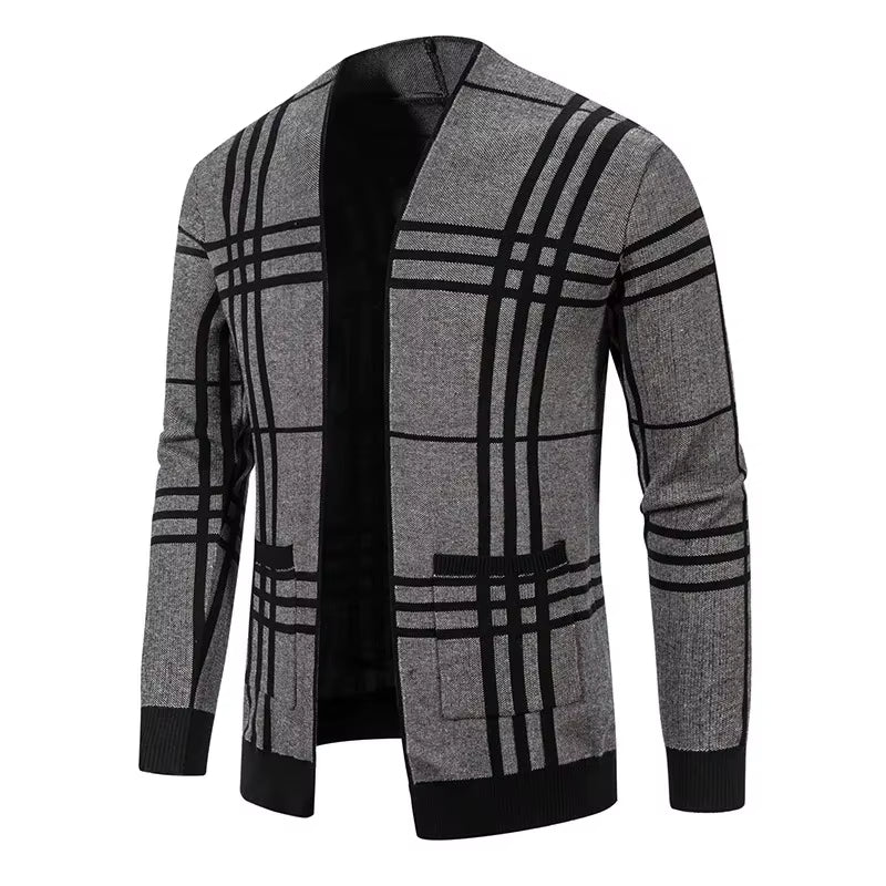 LAURENT MONACO | CARDIGAN EN MAILLE À CARREAUX POUR HOMME
