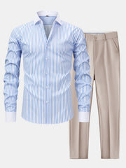 CHEMISE WINCHESTER STRIPED SHIRT & SLIM FIT PANTS
