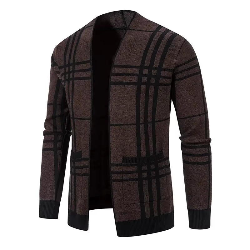 LAURENT MONACO | CARDIGAN EN MAILLE À CARREAUX POUR HOMME