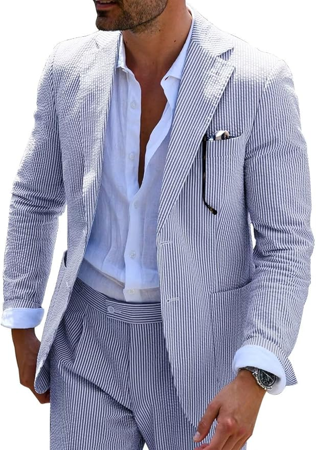 COMPLET STRIPED SUMMER SUIT (PANTS + JACKET)
